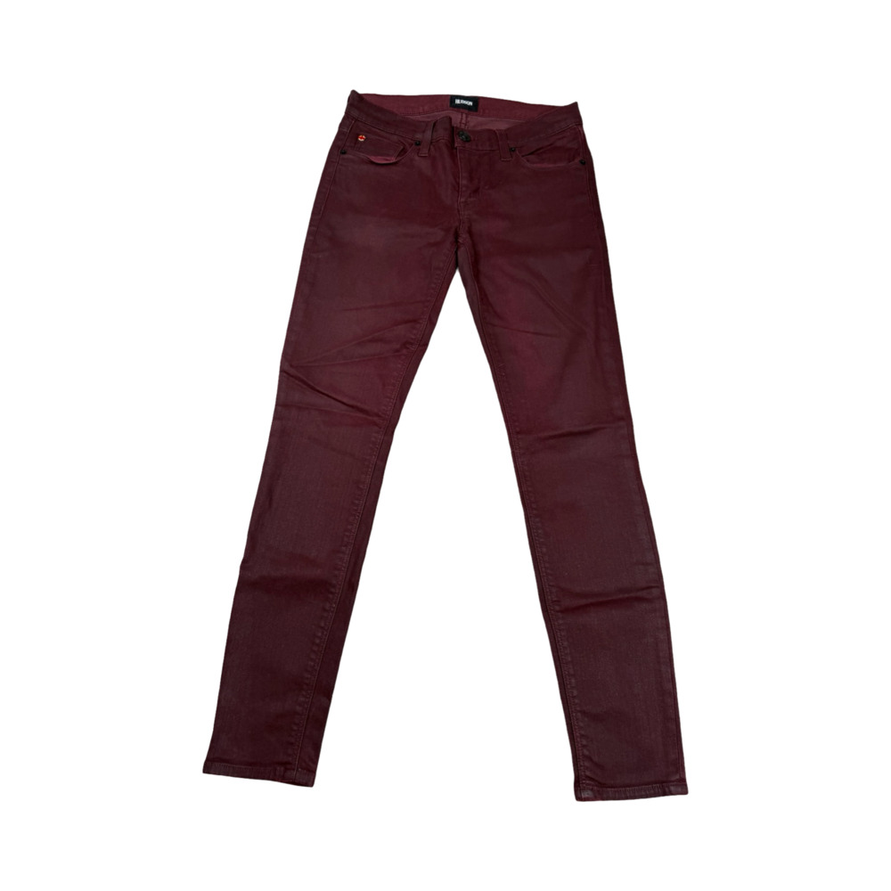 Hudson Women's Coated Skinny Jeans in Burgundy Sz. 25
